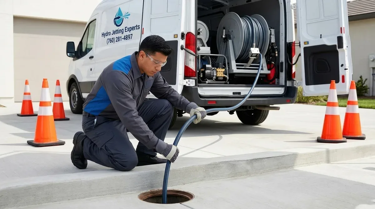 Emergency dispatch hydro jetting service van and technician ready in Oceanside CA - Hydro Jet Experts